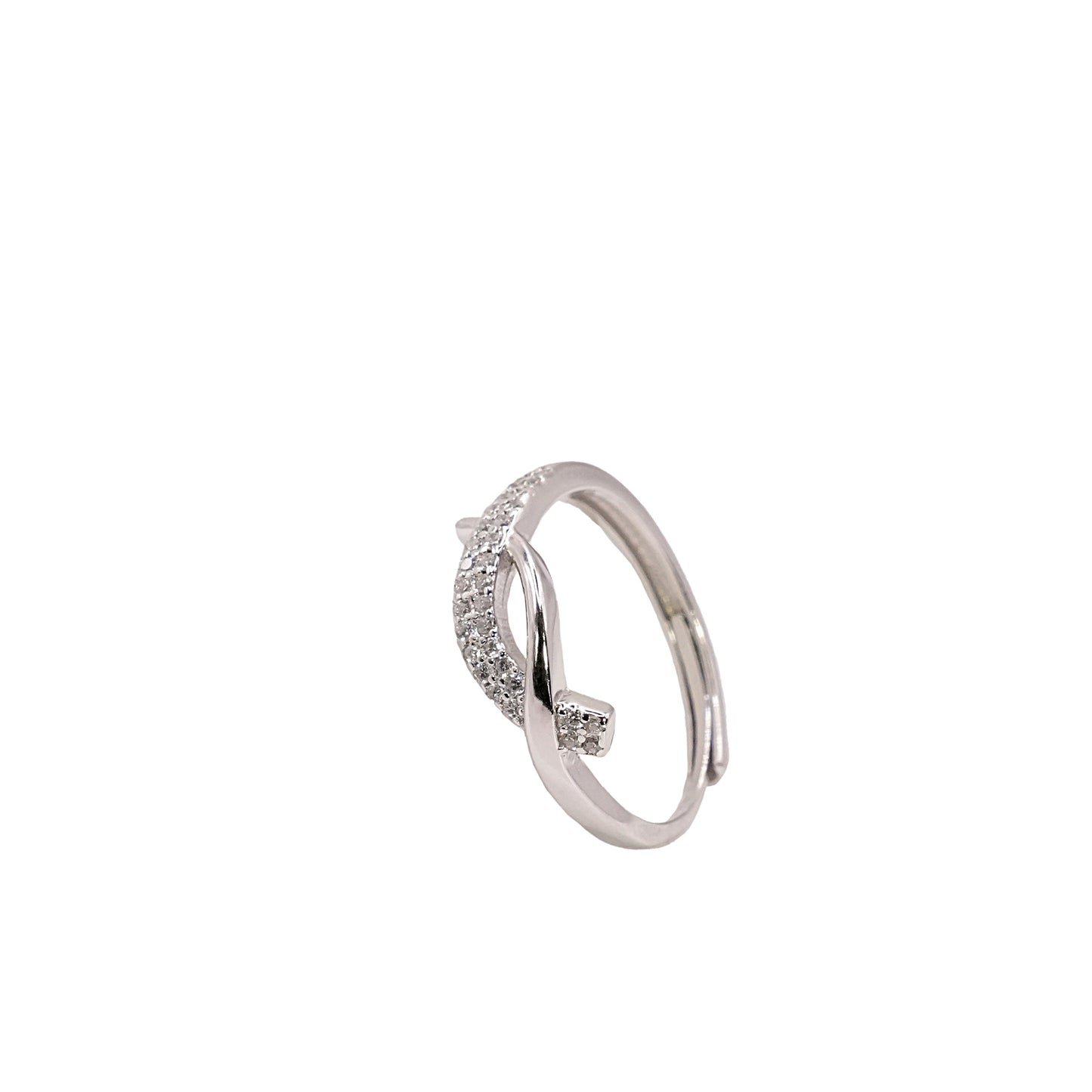 Half stone Wave Ring
