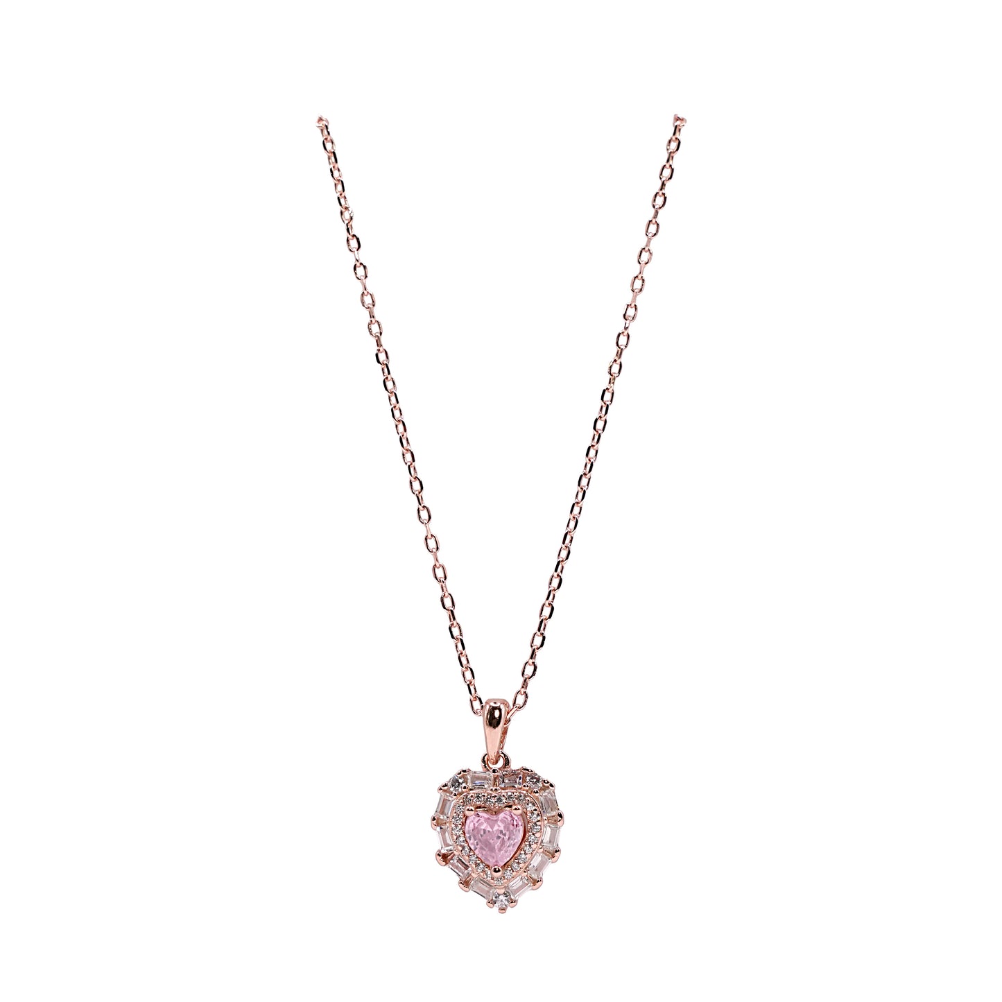 Pink Heart Stone Pendant
