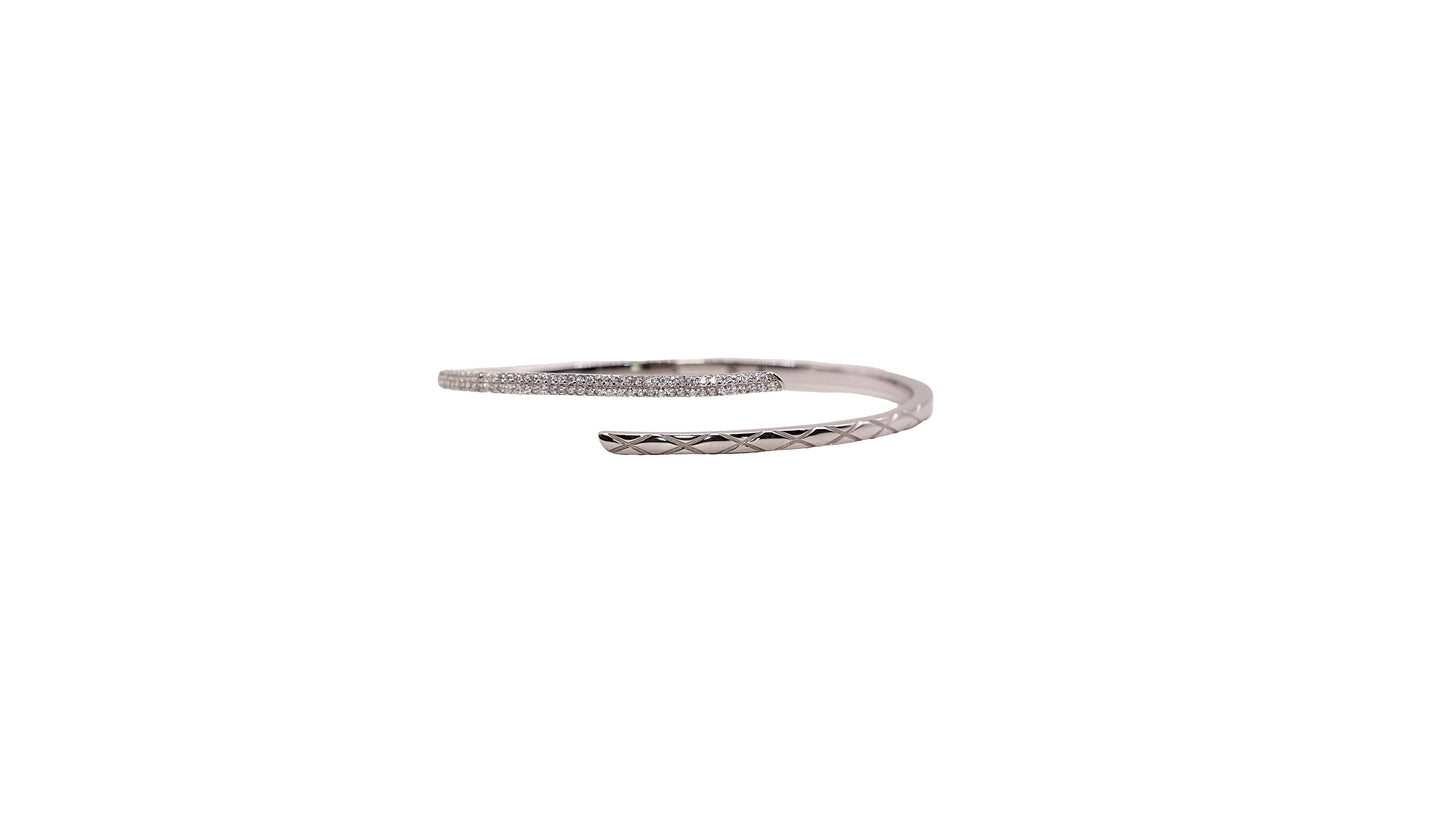 Half Stone Half Textured Hand Cuff