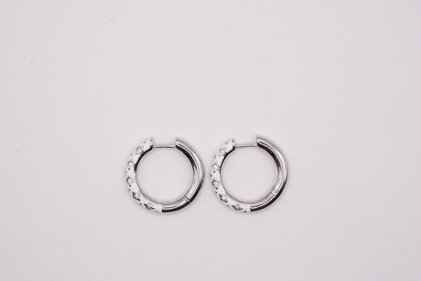White Textured Hoops