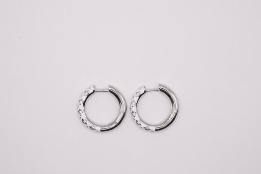 White Textured Hoops