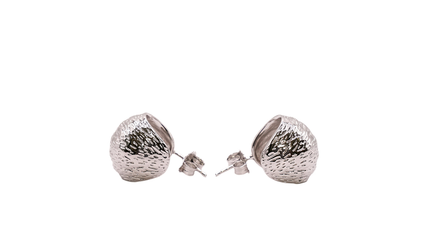 Golden Textured Half Hoops