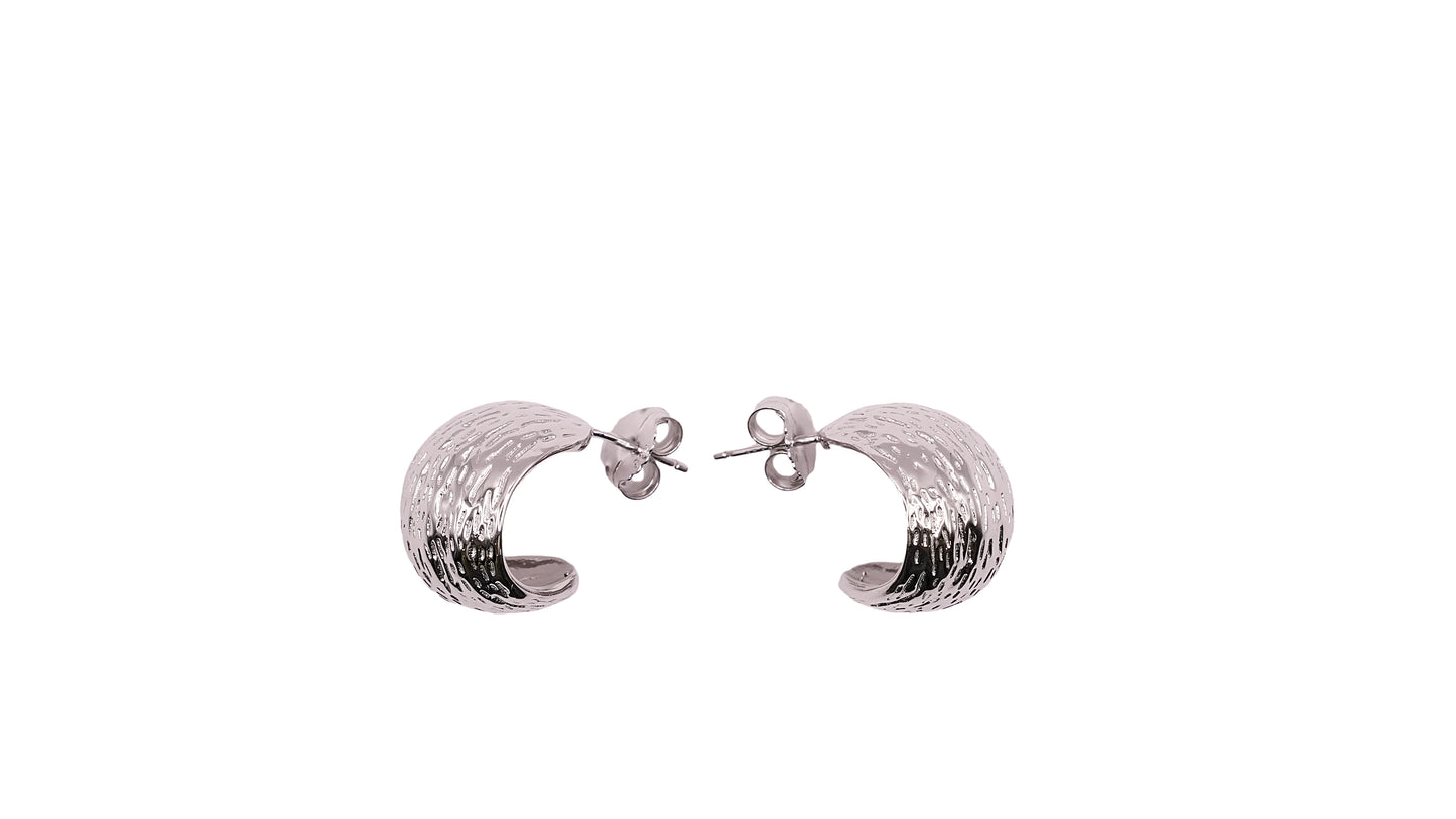 Golden Textured Half Hoops