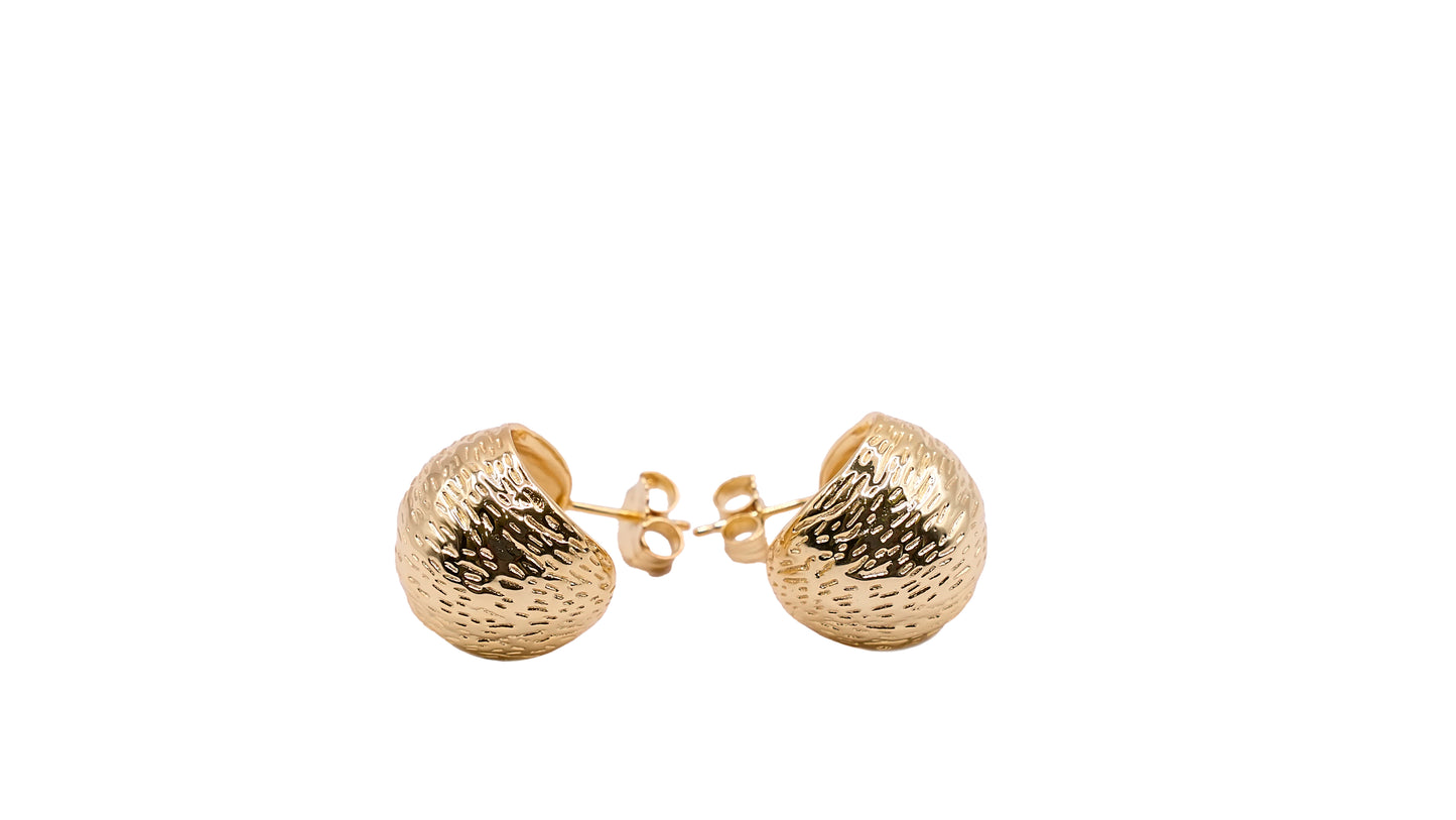 Golden Textured Half Hoops