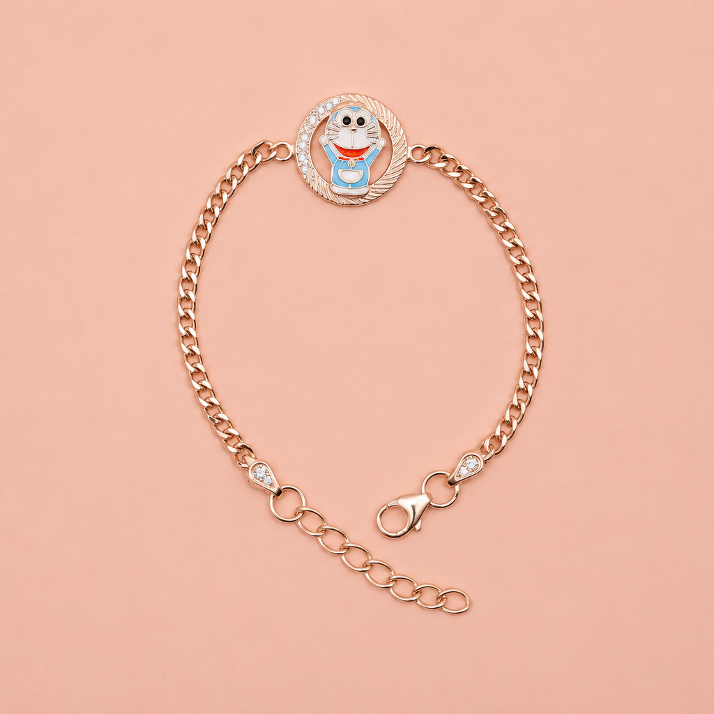 Doraemon Silver Chain Bracelet