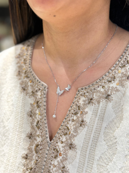 Dual Butterfly Pendant Chain