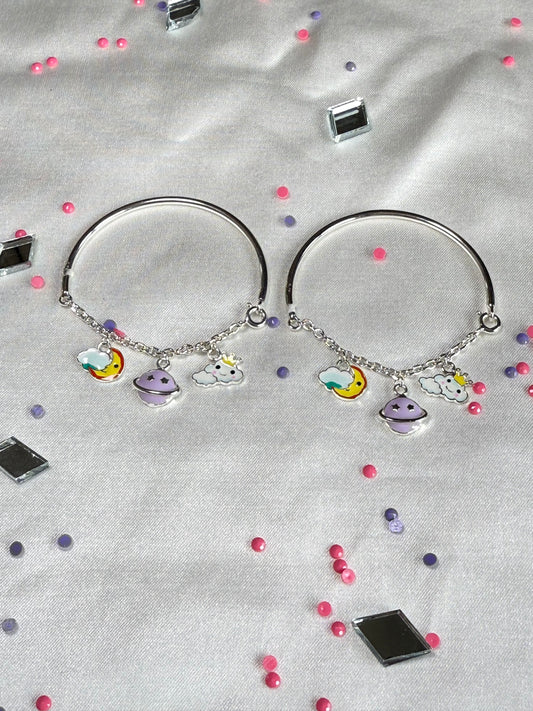 Star moon half kada half chain